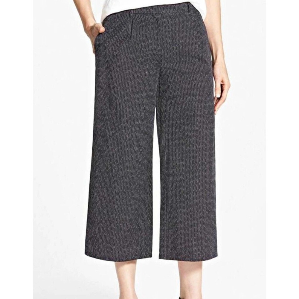 Eileen Fisher Dark Navy Wide Leg Cotton Pants‎